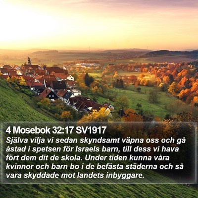 4 Mosebok 32:17 SV1917 Bible Verse Image