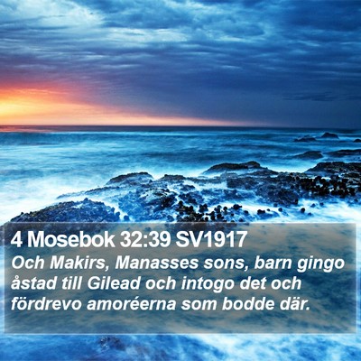 4 Mosebok 32:39 SV1917 Bible Verse Image