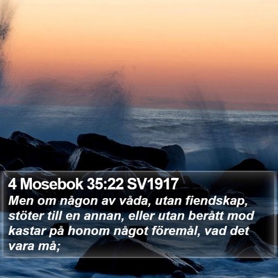 4 Mosebok 35:22 SV1917 Bible Verse Image