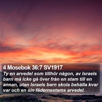 4 Mosebok 36:7 SV1917 Bible Verse Image