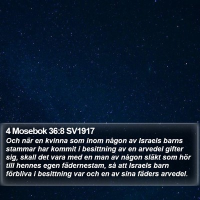 4 Mosebok 36:8 SV1917 Bible Verse Image