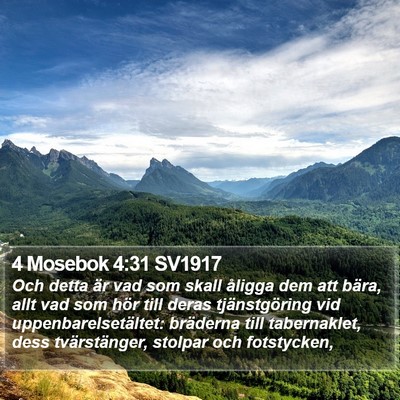 4 Mosebok 4:31 SV1917 Bible Verse Image