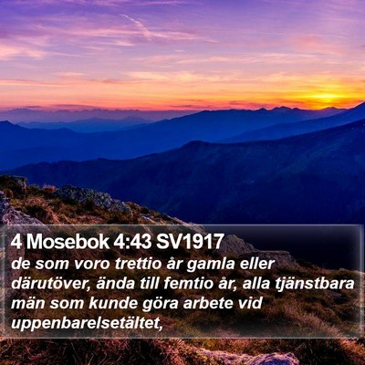 4 Mosebok 4:43 SV1917 Bible Verse Image