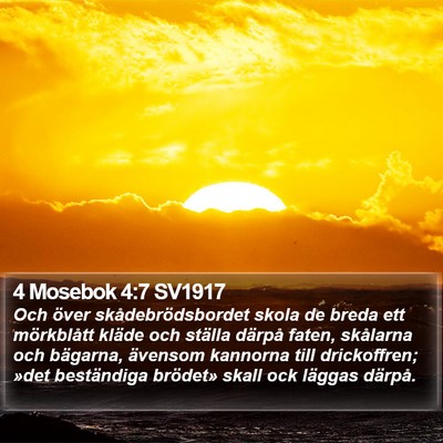 4 Mosebok 4:7 SV1917 Bible Verse Image