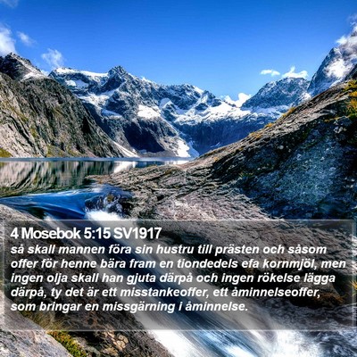 4 Mosebok 5:15 SV1917 Bible Verse Image
