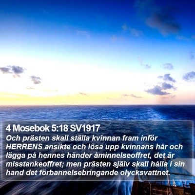 4 Mosebok 5:18 SV1917 Bible Verse Image
