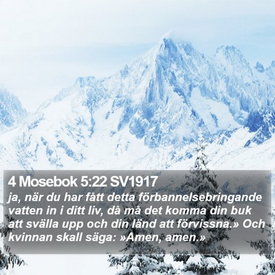 4 Mosebok 5:22 SV1917 Bible Verse Image