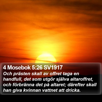 4 Mosebok 5:26 SV1917 Bible Verse Image