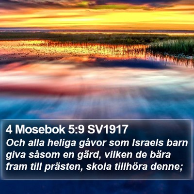 4 Mosebok 5:9 SV1917 Bible Verse Image