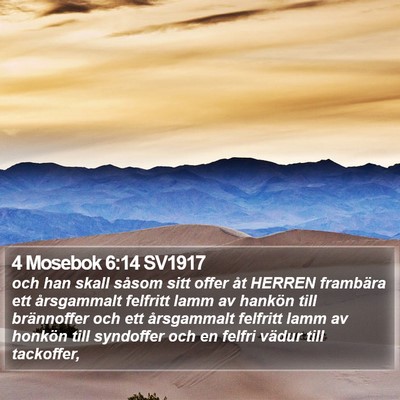4 Mosebok 6:14 SV1917 Bible Verse Image