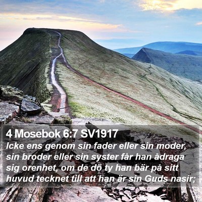 4 Mosebok 6:7 SV1917 Bible Verse Image