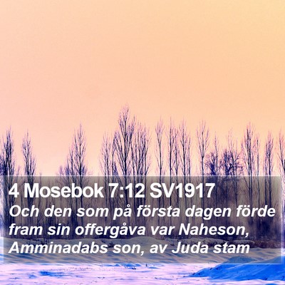4 Mosebok 7:12 SV1917 Bible Verse Image