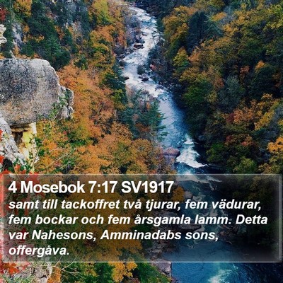 4 Mosebok 7:17 SV1917 Bible Verse Image