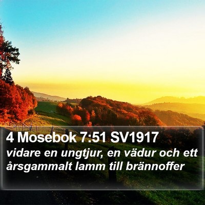 4 Mosebok 7:51 SV1917 Bible Verse Image