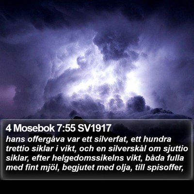4 Mosebok 7:55 SV1917 Bible Verse Image