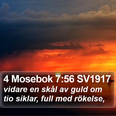 4 Mosebok 7:56 SV1917 Bible Verse Image