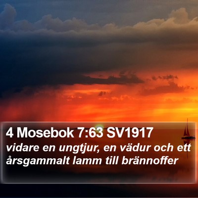 4 Mosebok 7:63 SV1917 Bible Verse Image