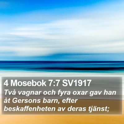 4 Mosebok 7:7 SV1917 Bible Verse Image