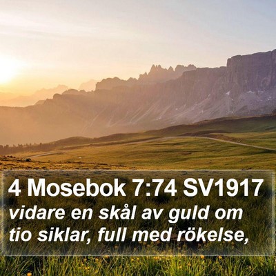 4 Mosebok 7:74 SV1917 Bible Verse Image