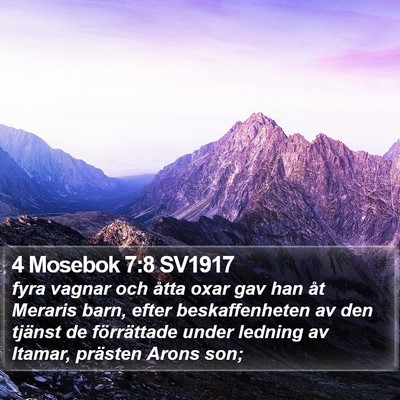 4 Mosebok 7:8 SV1917 Bible Verse Image