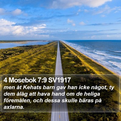 4 Mosebok 7:9 SV1917 Bible Verse Image