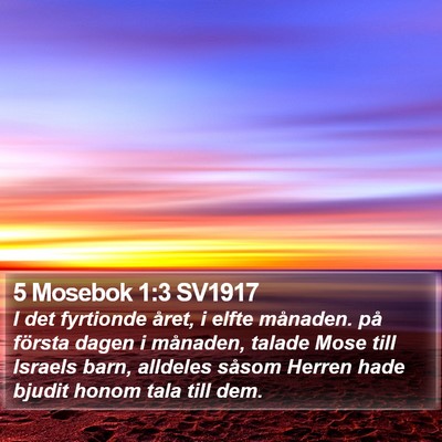 5 Mosebok 1:3 SV1917 Bible Verse Image