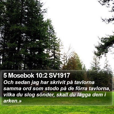 5 Mosebok 10:2 SV1917 Bible Verse Image