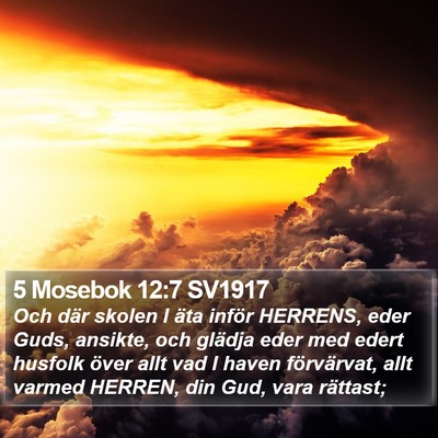 5 Mosebok 12:7 SV1917 Bible Verse Image