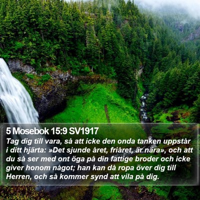 5 Mosebok 15:9 SV1917 Bible Verse Image