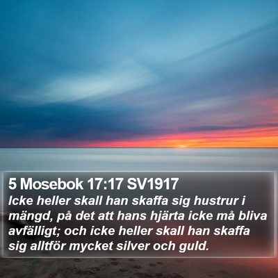 5 Mosebok 17:17 SV1917 Bible Verse Image