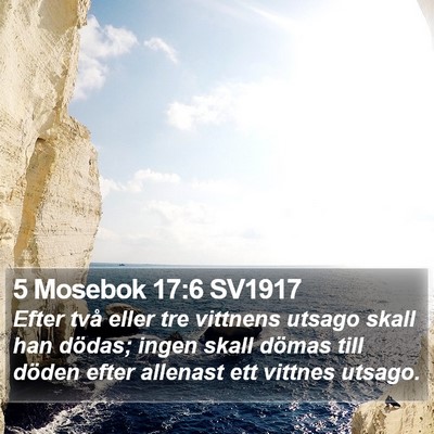 5 Mosebok 17:6 SV1917 Bible Verse Image