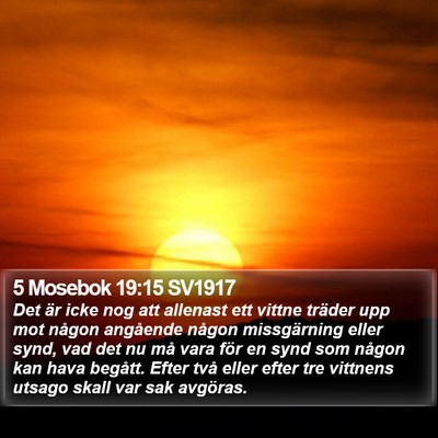 5 Mosebok 19:15 SV1917 Bible Verse Image