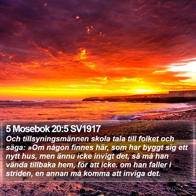 5 Mosebok 20:5 SV1917 Bible Verse Image