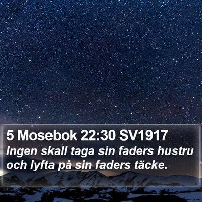 5 Mosebok 22:30 SV1917 Bible Verse Image