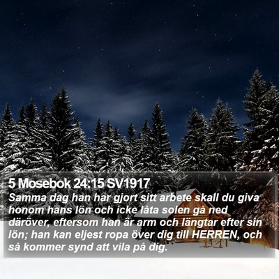 5 Mosebok 24:15 SV1917 Bible Verse Image