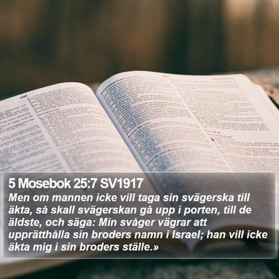5 Mosebok 25:7 SV1917 Bible Verse Image