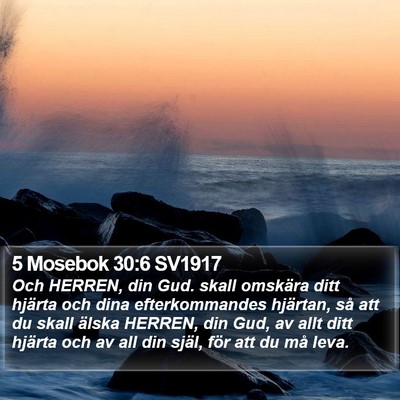 5 Mosebok 30:6 SV1917 Bible Verse Image