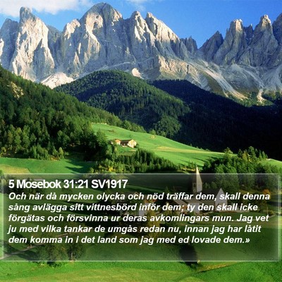 5 Mosebok 31:21 SV1917 Bible Verse Image