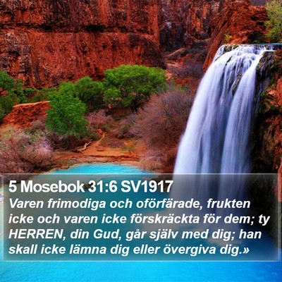 5 Mosebok 31:6 SV1917 Bible Verse Image