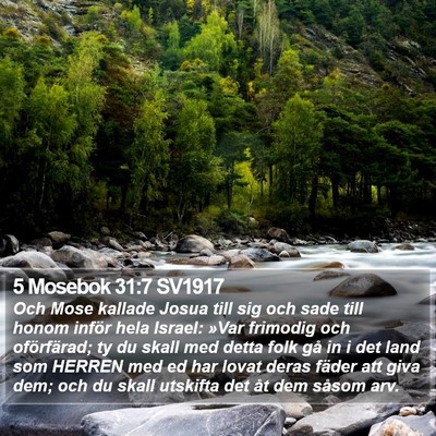 5 Mosebok 31:7 SV1917 Bible Verse Image