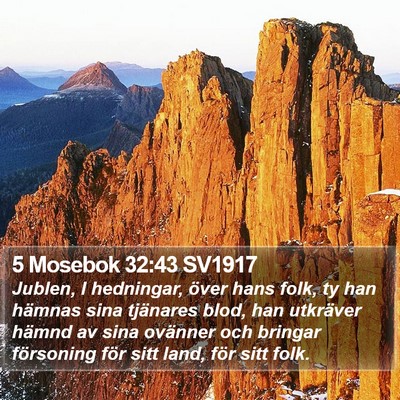 5 Mosebok 32:43 SV1917 Bible Verse Image