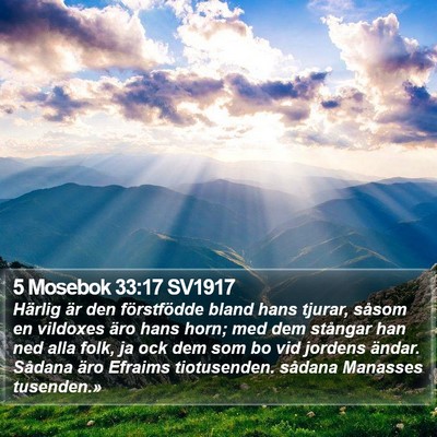 5 Mosebok 33:17 SV1917 Bible Verse Image