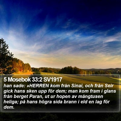 5 Mosebok 33:2 SV1917 Bible Verse Image