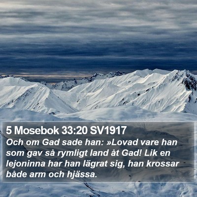 5 Mosebok 33:20 SV1917 Bible Verse Image