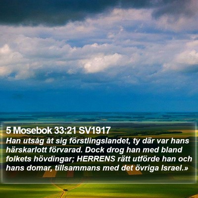 5 Mosebok 33:21 SV1917 Bible Verse Image