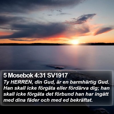 5 Mosebok 4:31 SV1917 Bible Verse Image