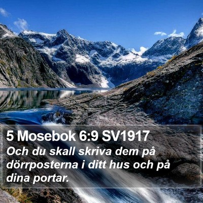 5 Mosebok 6:9 SV1917 Bible Verse Image
