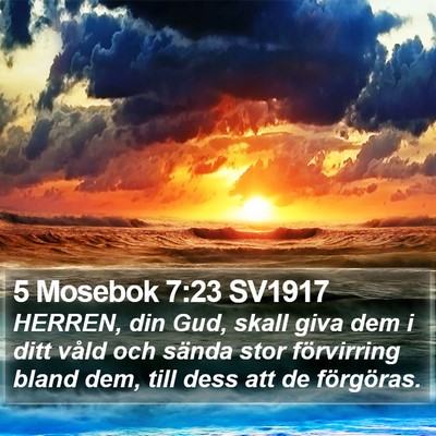 5 Mosebok 7:23 SV1917 Bible Verse Image