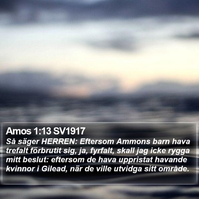 Amos 1:13 SV1917 Bible Verse Image