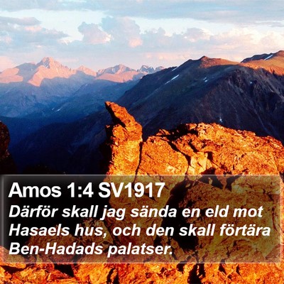 Amos 1:4 SV1917 Bible Verse Image